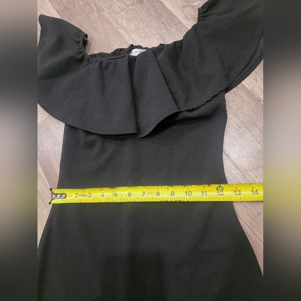 Shop17 Mermaid Dress Flutter Ruffle Whimsigoth Goth Stretch Morticia Addams Y2k - Picture 5 of 12